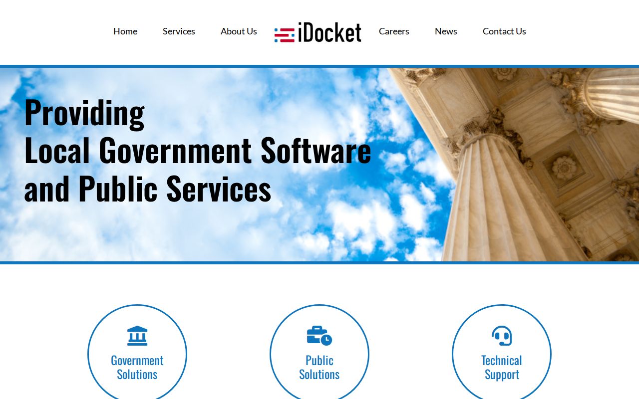 Real County case lookup on the iDocket public search interface