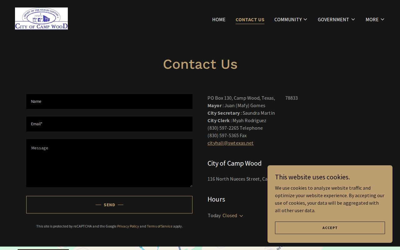 Camp Wood court docket contact at City Hall
